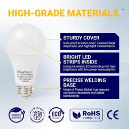 Universal Garage Door Opener LED Light Bulb 15W 100W Equivalent, 1500Lm Ultra Bright 120V A19 Bulbs E26 Base, 6500K Daylight, Minimize Interference No-Flicker - Pack of 4 thumbnail 1