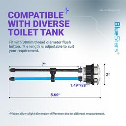 [Lifetime Warranty] 38mm/1.5in Thread Diameter Dual Push Flushing Toilet Water Tank Button - Pack of 2 thumbnail 3