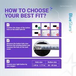 [Lifetime Warranty] 38mm/1.5in Thread Diameter Dual Push Flushing Toilet Water Tank Button - Pack of 2 thumbnail 4