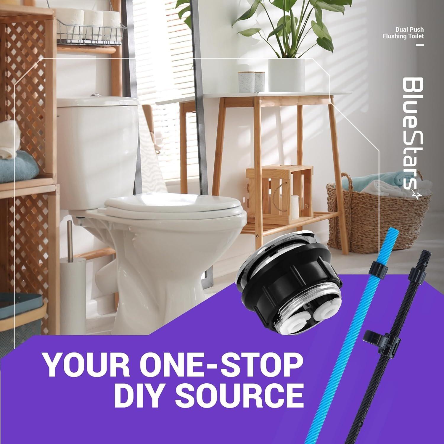 [Lifetime Warranty] 38mm/1.5in Thread Diameter Dual Push Flushing Toilet Water Tank Button - Pack of 2 image 2