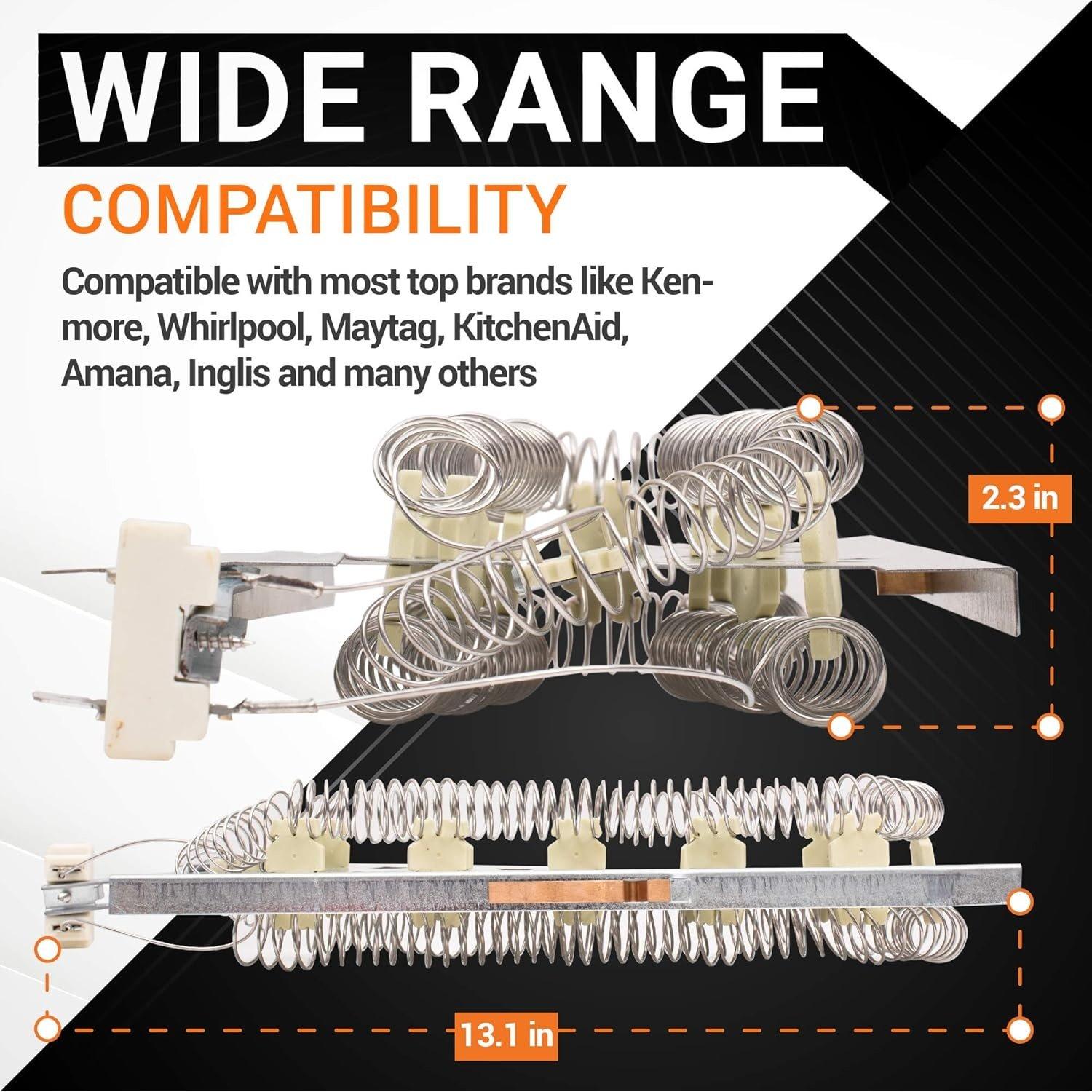 [Lifetime Warranty] 3387747 Dryer Heating Element 3392519 279973 Thermal Fuse 8577274 Thermistor for Whirlpool Kenmore He2 He3 GEW9250PW0 GEW9250PW1 MEDB835DW4 WED5100HW1 GEW9200LW1 GEW9250PW0 GEQ9800PW1 WED8300SW2 image 6