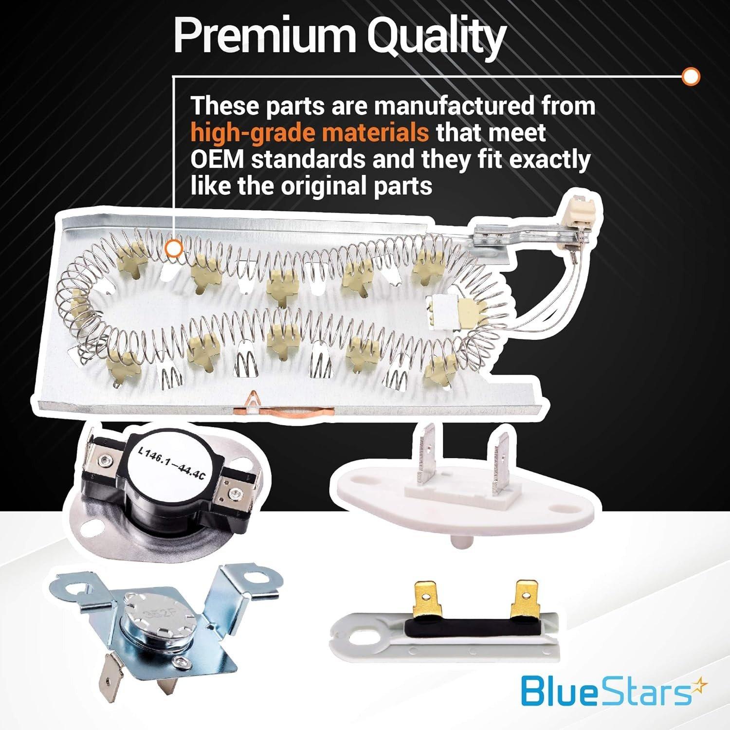 [Lifetime Warranty] 3387747 Dryer Heating Element 3392519 279973 Thermal Fuse 8577274 Thermistor for Whirlpool Kenmore He2 He3 GEW9250PW0 GEW9250PW1 MEDB835DW4 WED5100HW1 GEW9200LW1 GEW9250PW0 GEQ9800PW1 WED8300SW2 image 3