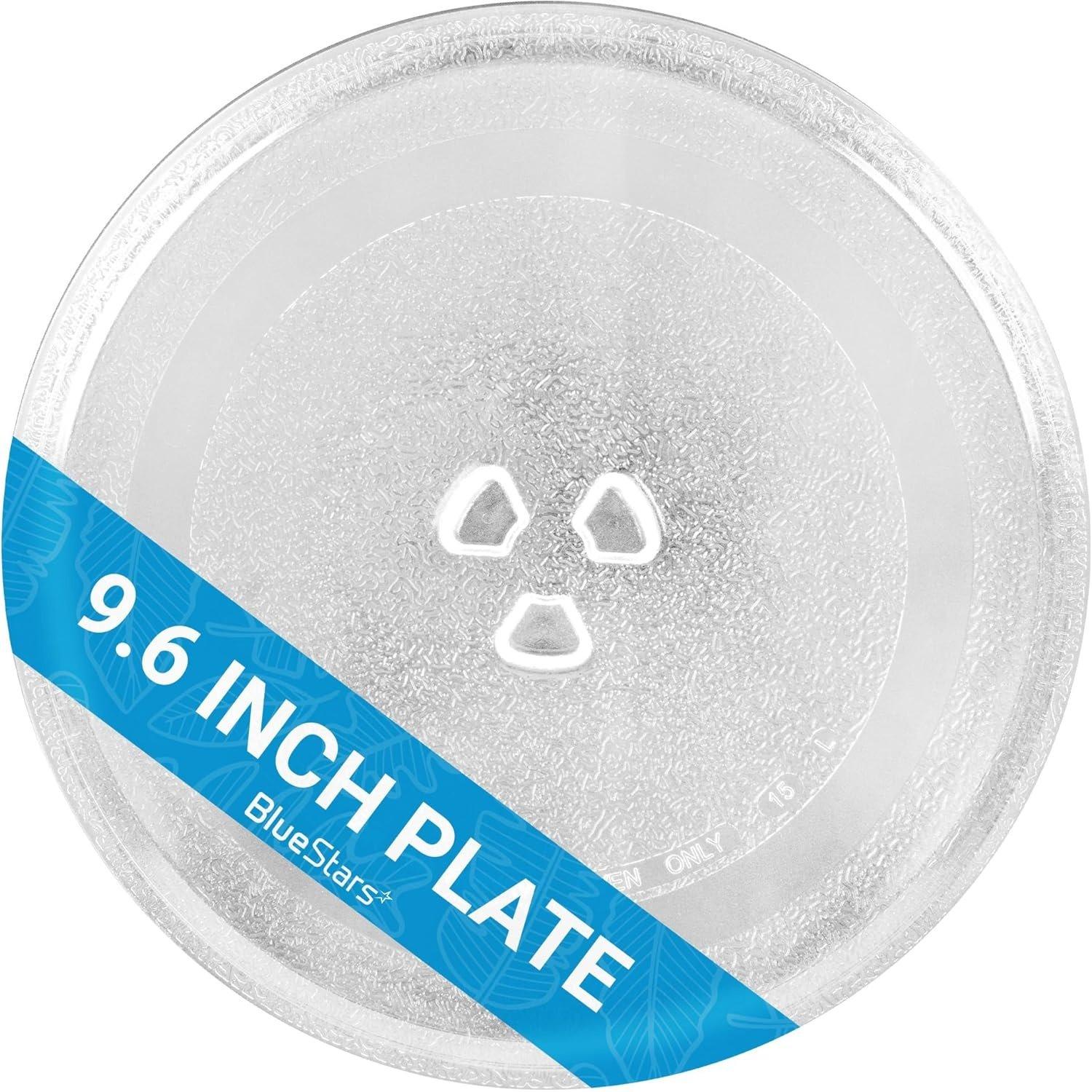 Microwave Glass Plate 9.6" / 24.5cm - Replaces BT-3110 - Universal Fit for Samsung Kenmore LG Sears Kenmore Emerson Panasonic HighPointe Microwaves Ovens - Durable Y-Type Turntable image 0