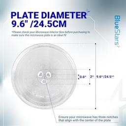 Microwave Glass Plate 9.6" / 24.5cm - Replaces BT-3110 - Universal Fit for Samsung Kenmore LG Sears Kenmore Emerson Panasonic HighPointe Microwaves Ovens - Durable Y-Type Turntable thumbnail 1