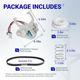 [Lifetime Warranty] WH03X30517 Washer Shift Actuator & WH01X27538 Washer Drive Belt & WH05X24185 Washing Machine Clutch & WH01X24434 Washer Spring - for GE Hotpoint Clothes Washer thumbnail 3