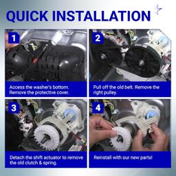 [Lifetime Warranty] WH03X30517 Washer Shift Actuator & WH01X27538 Washer Drive Belt & WH05X24185 Washing Machine Clutch & WH01X24434 Washer Spring - for GE Hotpoint Clothes Washer thumbnail 7