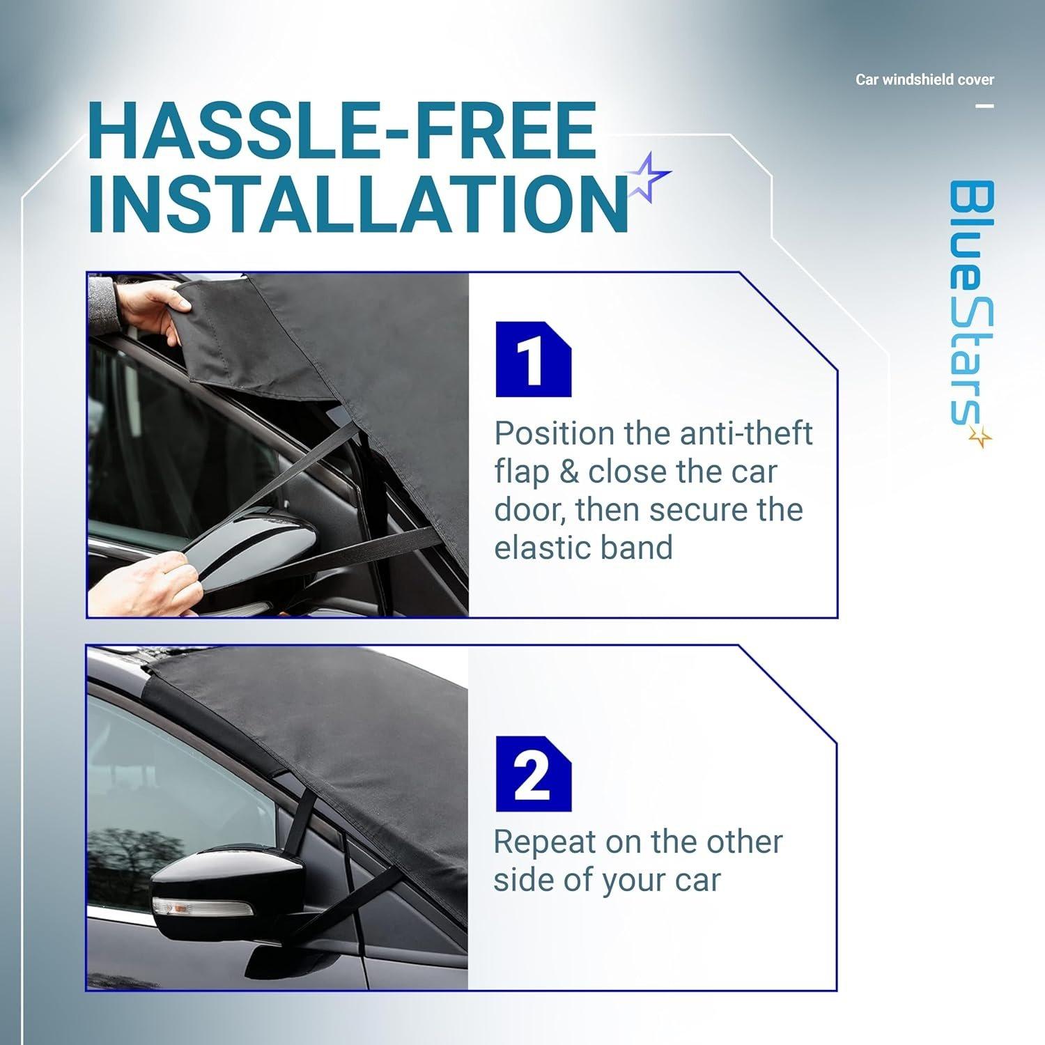 [Lifetime Warranty] Windshield Cover for Ice and Snow, Large (73"x42") image 2