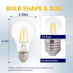 [Lifetime Warranty] Efficient 12V LED Bulb 6W 600Lm E26 Base 12-24V AC/DC - Ideal for Off-Grid Solar Battery Systems, RVs, Marine Lighting - Low Voltage Energy Saving 60W Equivalent - Warm White 2700K - Pack of 6 thumbnail 8