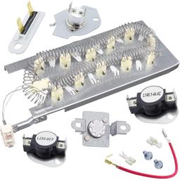 3387747 Dryer Heating Element 279816 Thermostat 279973 3392519 Thermal cut-off Fuse Kit thumbnail 0
