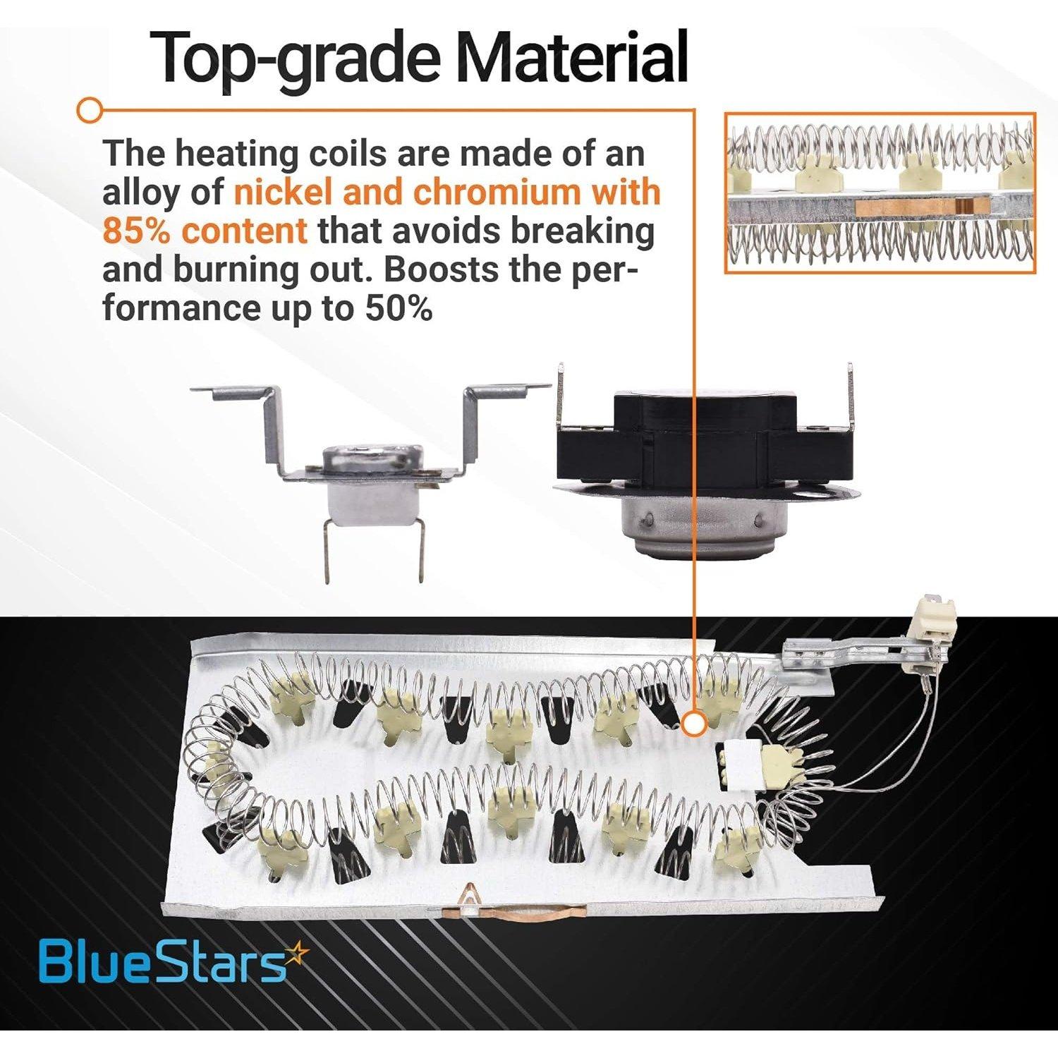 3387747 Dryer Heating Element 279816 Thermostat 279973 3392519 Thermal cut-off Fuse Kit image 3