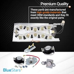 3387747 Dryer Heating Element 279816 Thermostat 279973 3392519 Thermal cut-off Fuse Kit thumbnail 4