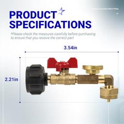 [Lifetime Warranty] Propane Refill Adapter 1lb - 20lb Converter with Valve and Gauge thumbnail 3