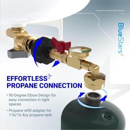 [Lifetime Warranty] Propane Refill Adapter 1lb - 20lb Converter with Valve and Gauge thumbnail 6