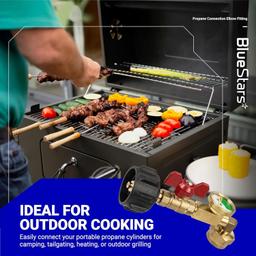 [Lifetime Warranty] Propane Refill Adapter 1lb - 20lb Converter with Valve and Gauge thumbnail 1