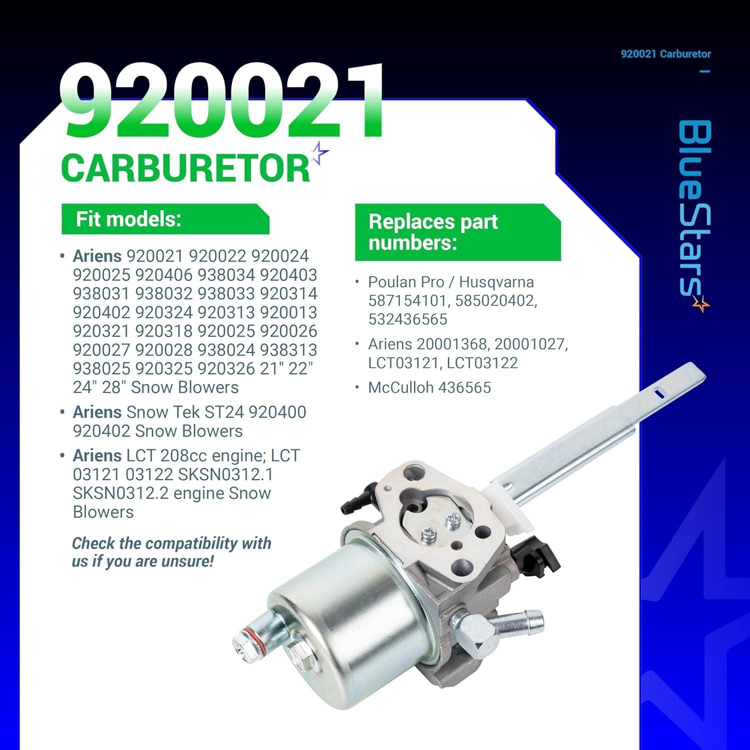 [Lifetime Warranty] 920021 Carburetor image 2