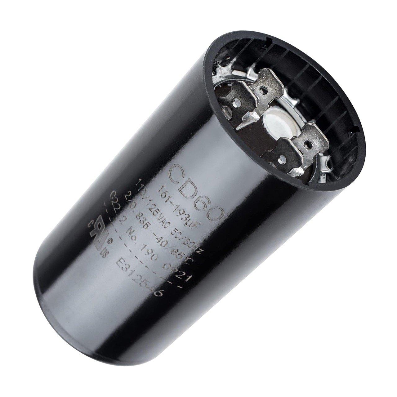 [2025 Upgraded] BlueStars 161-193 uF MFD 110-125 VAC Â±20% 50/60 Hz CD60 Round Motor Start Capacitor Replacement Part - Fit Single Phase AC Pool Pump or Well Pump - Lifetime Up to 30.000 Hours image 0
