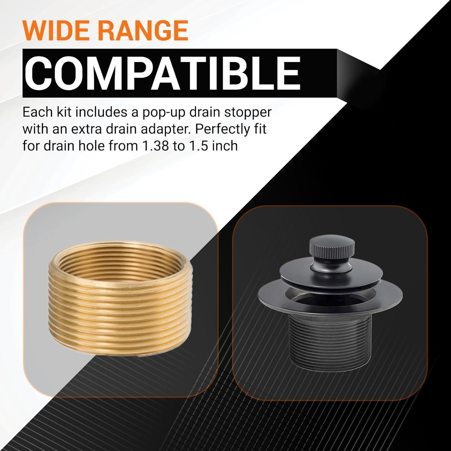 Lift & Turn Tub Trim Kit Set with Two-Hole Overflow Faceplate image 2