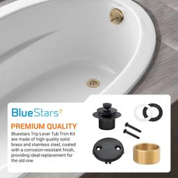 Lift & Turn Tub Trim Kit Set with Two-Hole Overflow Faceplate thumbnail 5