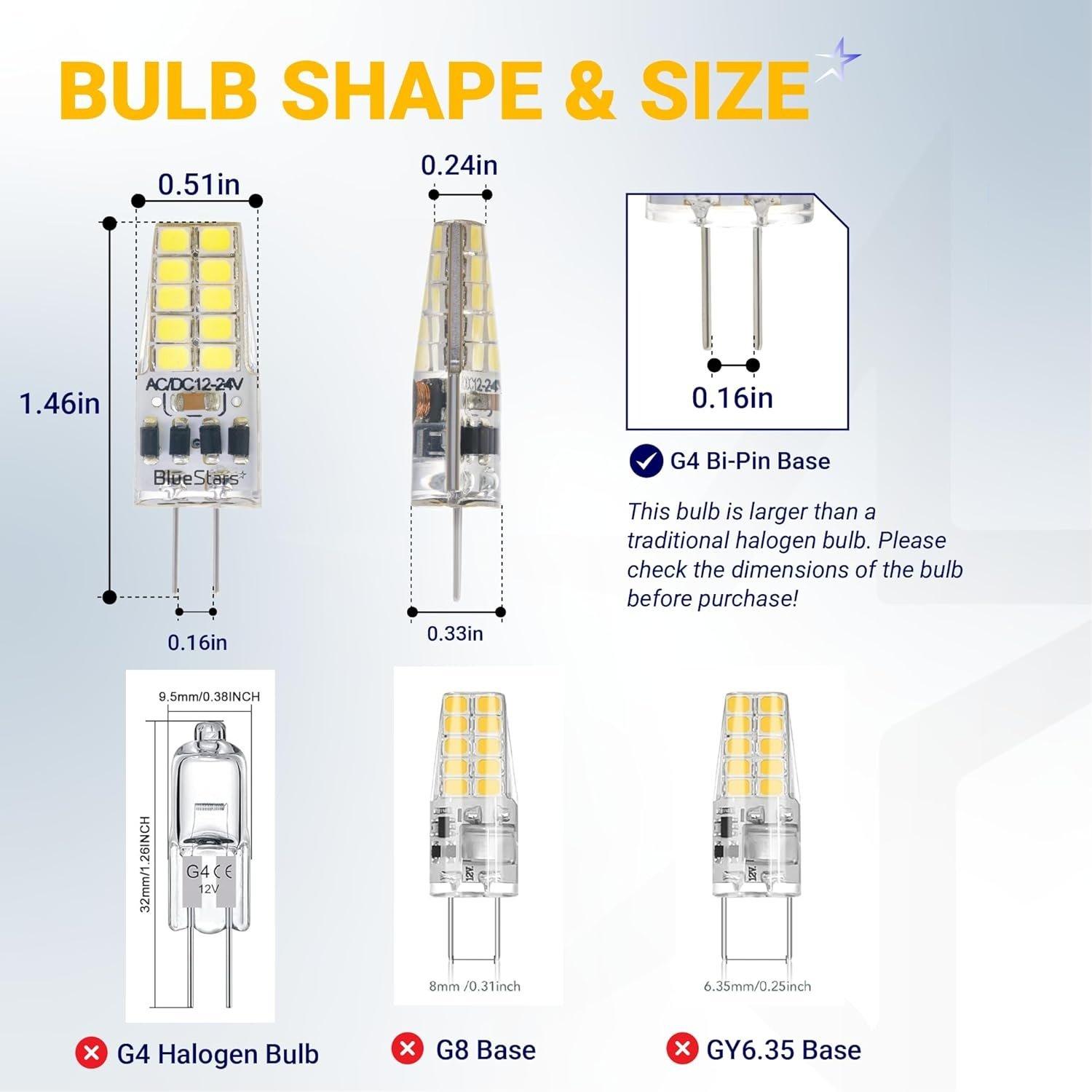 [Lifetime Warranty] G4 LED Bulb 2W Equivalent 30W Daylight 6000K 250Lm 360¬∞Beam Angle AC/DC 12V G4 Bi-Pin Base - T3 Halogen Bulb Replacement for Outdoor Landscape Lighting Chandeliers - Dimmable - Pack of 6 image 3