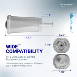 [Lifetime Warranty] BES008WHT0NUC1 Coffee Machine Water Filter - Compatible with BES880 Barista Touch, BES990 Oracle Touch BES980 Oracle & Bambino ClaroSwiss Sage Espresso Machine BES920 BES878 - Pack of 2 thumbnail 2