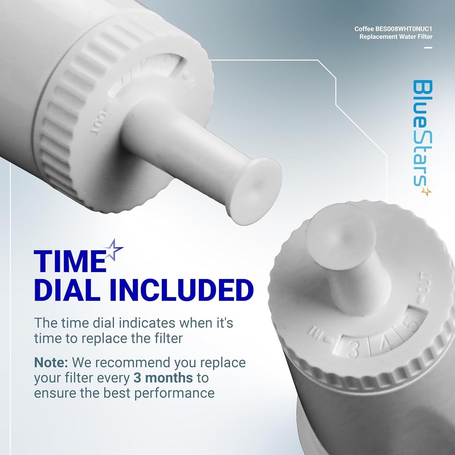 [Lifetime Warranty] BES008WHT0NUC1 Coffee Machine Water Filter - Compatible with BES880 Barista Touch, BES990 Oracle Touch BES980 Oracle & Bambino ClaroSwiss Sage Espresso Machine BES920 BES878 - Pack of 2 image 3