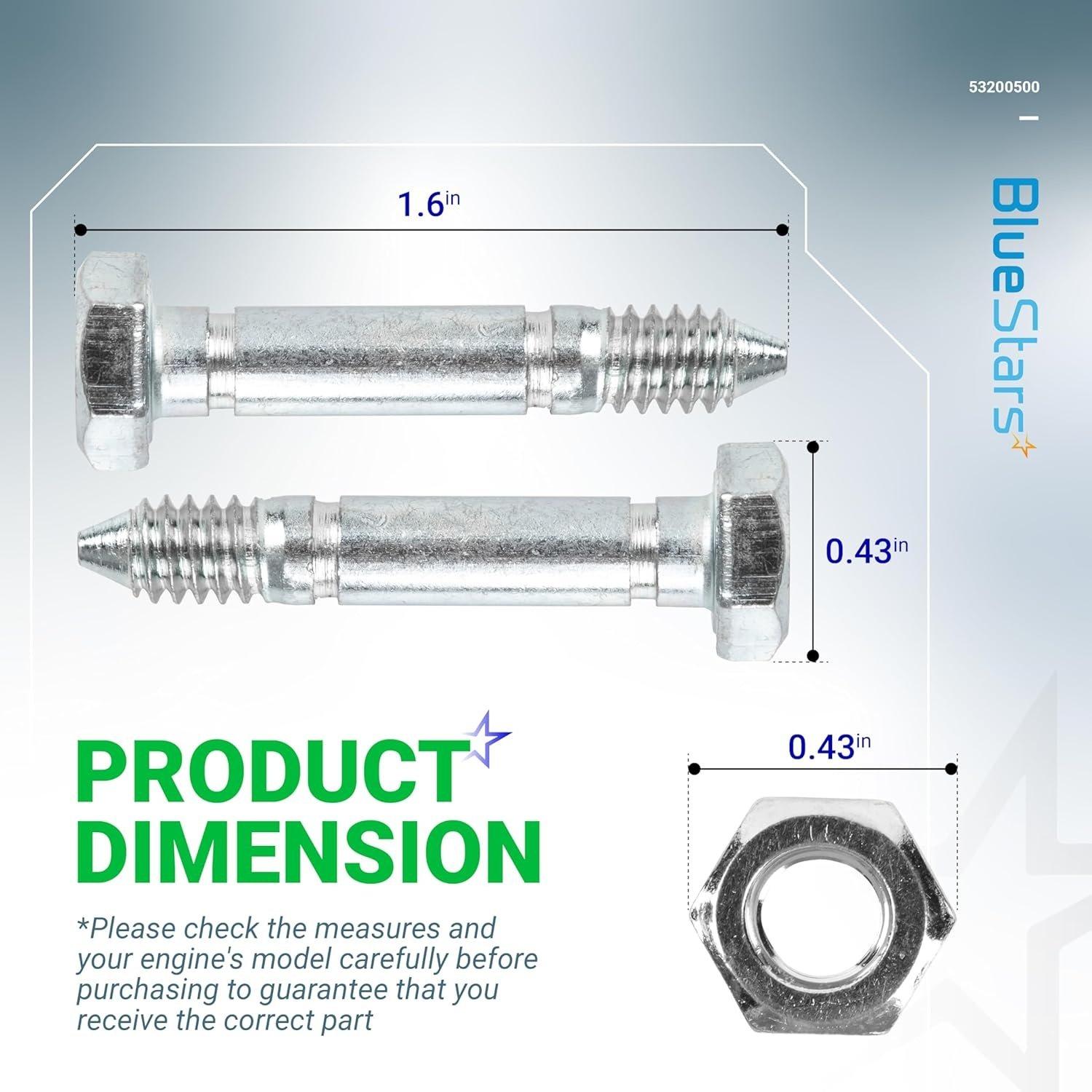 [Lifetime Warranty] 53200500 Shear Pins and Nuts - Pack of 10 image 7
