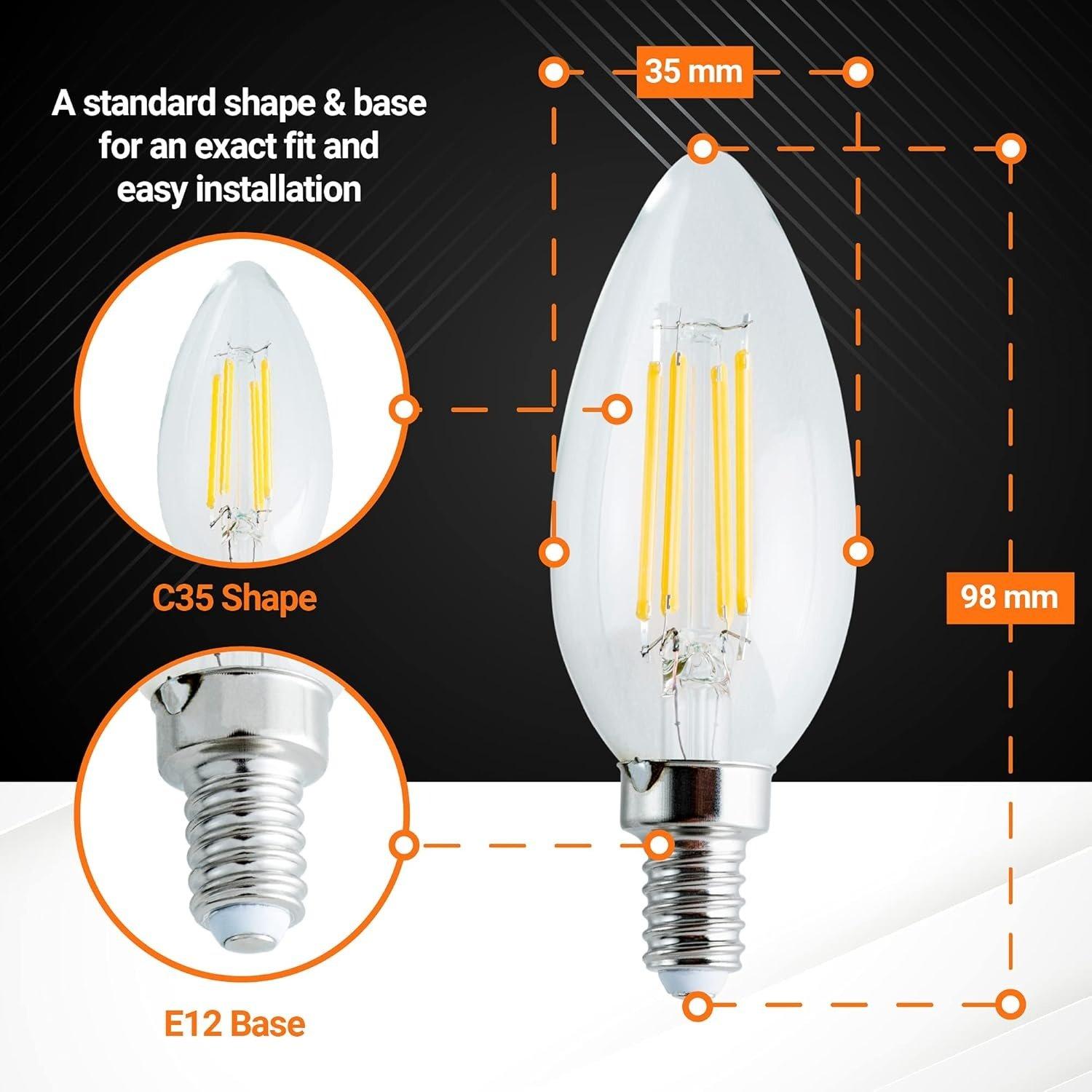 10-Pack 6W C35 B11 LED Bulb image 5