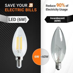 10-Pack 6W C35 B11 LED Bulb thumbnail 6