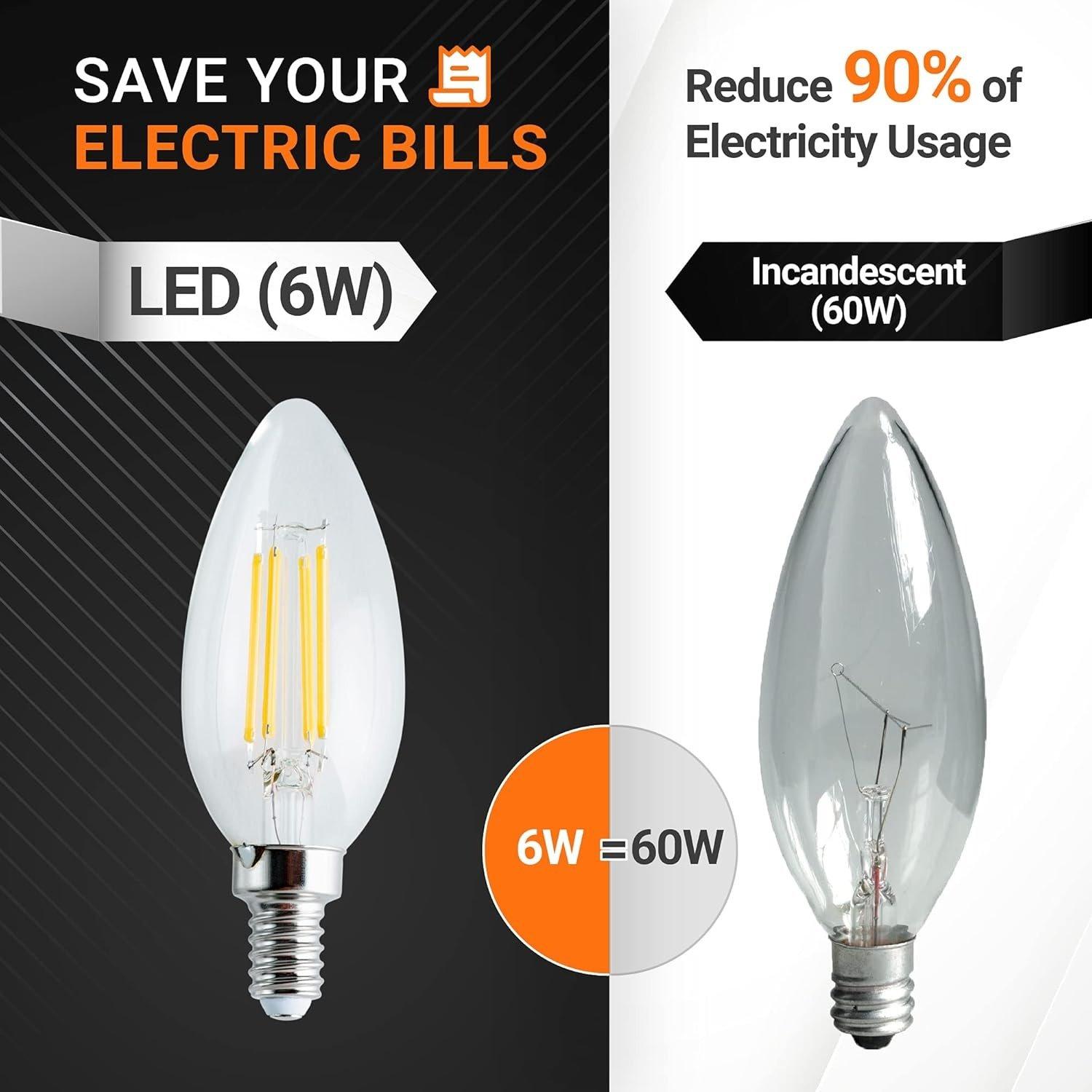 10-Pack 6W C35 B11 LED Bulb image 6