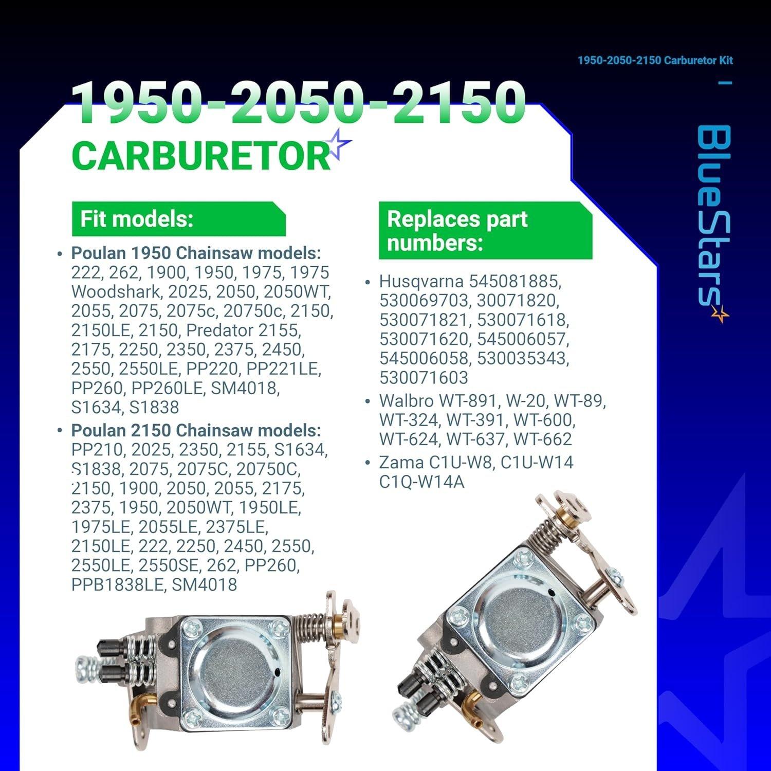 [Lifetime Warranty] 1950 2050 2150 Carburetor Kit image 6
