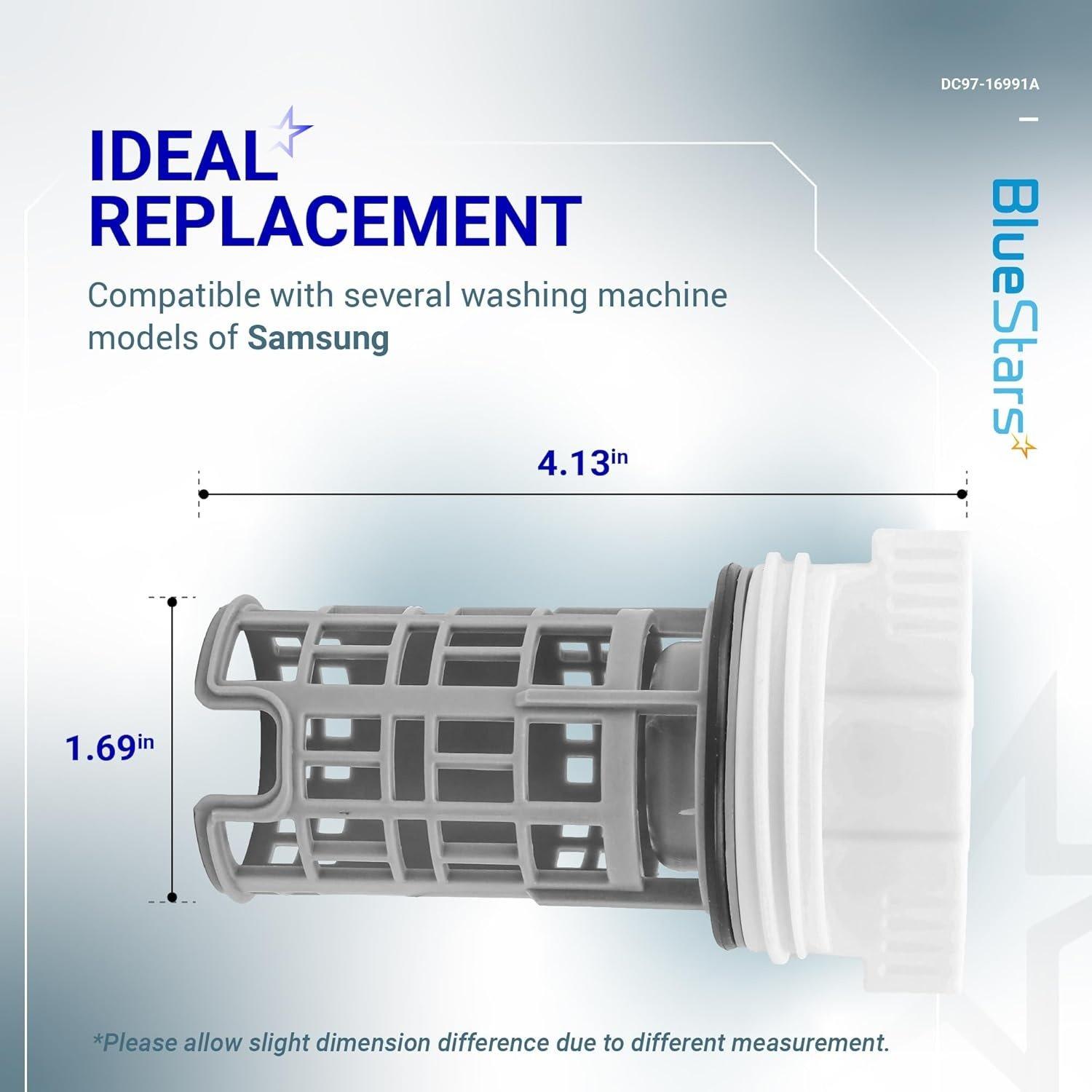 [Lifetime Warranty] DC97-16991A Washer Drain Pump Filter - Compatible with Samsung Washing Machines WF42H5600AW/A2 WF42H5000AW WF42H5000AW/A2 WF42H5600AP WF42H5600AP/A2 - Replaces 2813211 PS4222025 AP5586931 image 1