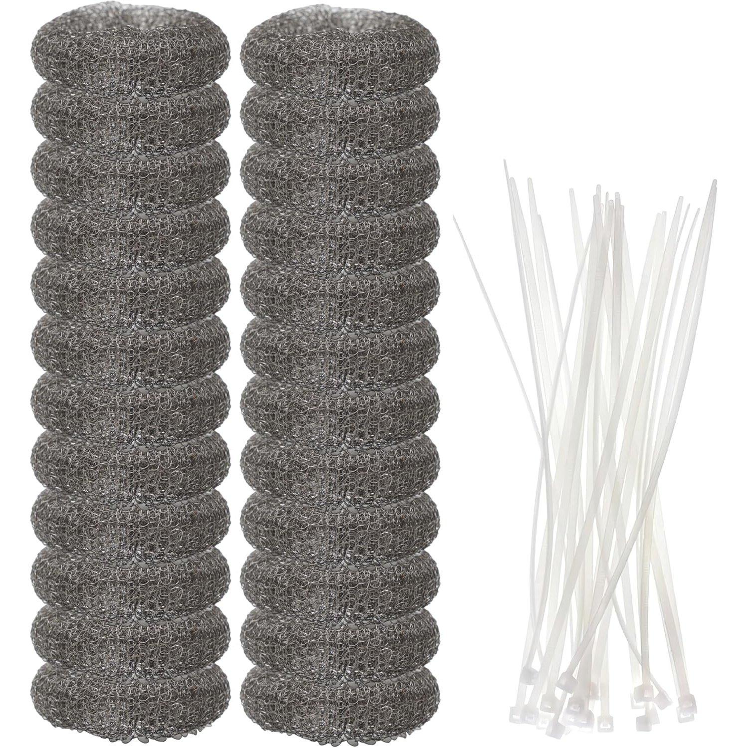[Lifetime Warranty] Washing Machine Lint Traps with Cable Ties - Rust-Proof Stainless Steel Mesh Lint Snare Trap for Washer Hose Lint Catchers - Pack of 24 image 0