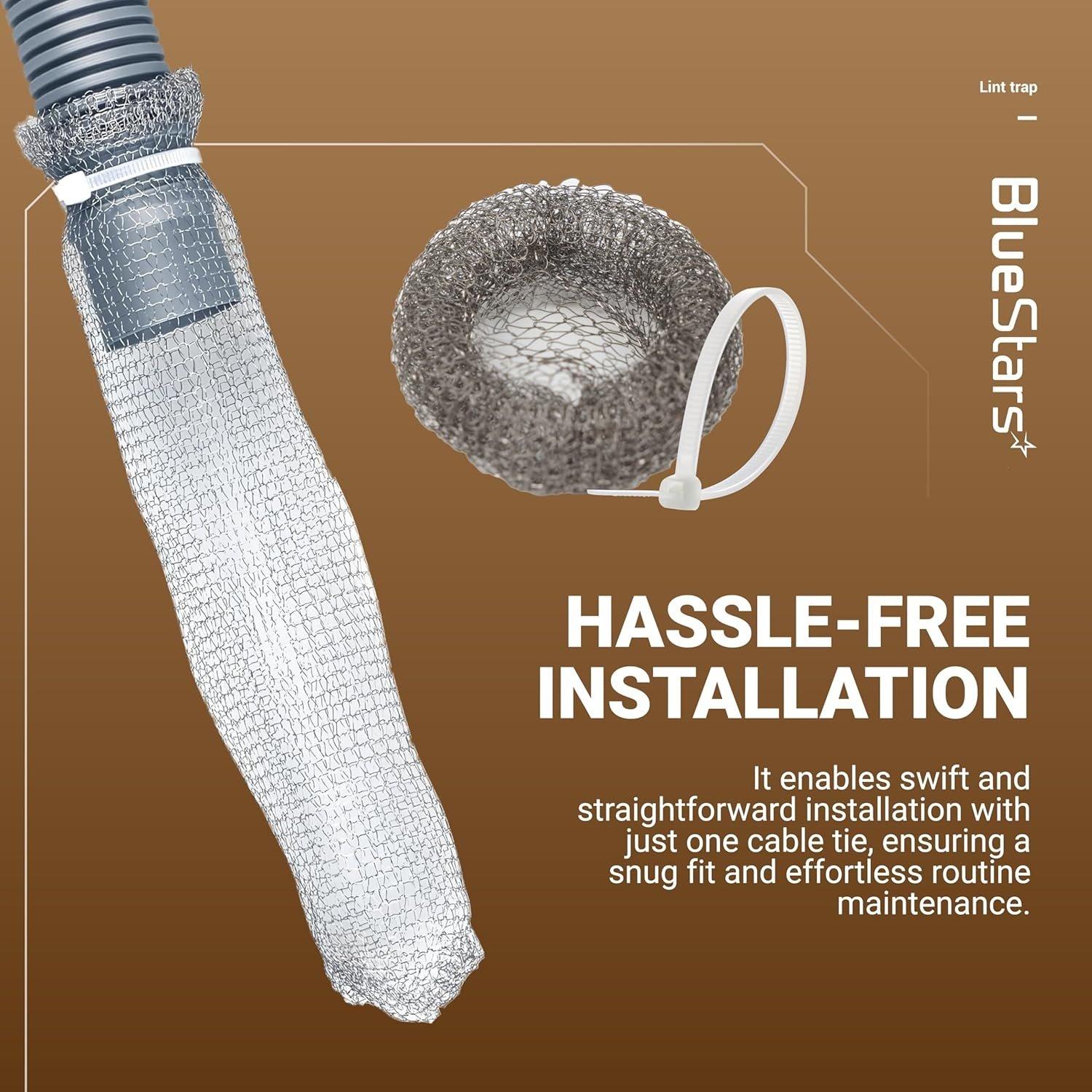 [Lifetime Warranty] Washing Machine Lint Traps with Cable Ties - Rust-Proof Stainless Steel Mesh Lint Snare Trap for Washer Hose Lint Catchers - Pack of 24 image 4
