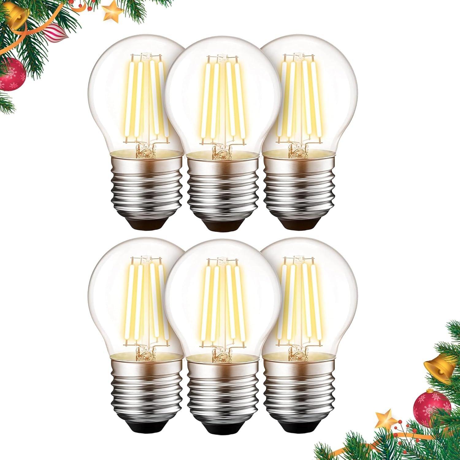 [Lifetime Warranty] G45 E26 Edison LED Filament Globe Bulb 120V 5W (60 Watt Equivalent) - Pack of 6 image 0