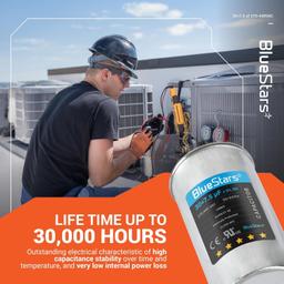 [Lifetime Warranty] 30+7.5 uF MFD Â±5% 370/440 VAC Dual Run Start Round Capacitor 50/60 Hz 10000AFC - Fits Condenser, Heat Pump thumbnail 1