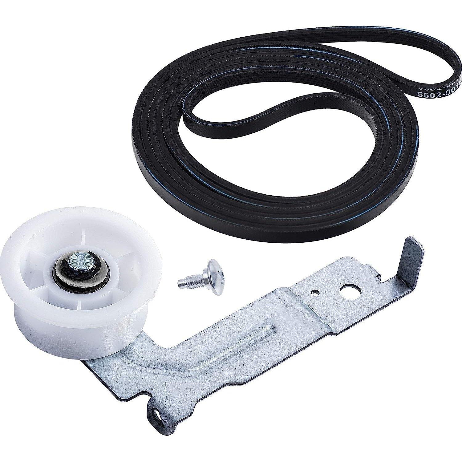 [Lifetime Warranty] 6602-001655/5ph2337 Drum Belt & DC93-00634A Dryer Idler Pulley with Sturdy Clip - Compatible with Samsung, Kenmore DV45H7000EW DV48H7400EW DV42H5000EW image 0