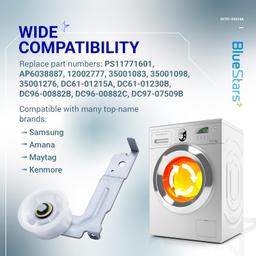 [Lifetime Warranty] 6602-001655/5ph2337 Drum Belt & DC93-00634A Dryer Idler Pulley with Sturdy Clip - Compatible with Samsung, Kenmore DV45H7000EW DV48H7400EW DV42H5000EW thumbnail 1