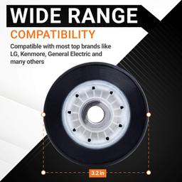 [Lifetime Warranty] 4581EL3001E Dryer Drum Roller Replacement – Compatible with LG & Kenmore Dryers - Replaces 4581EL3001A 4581EL3001F PS7321740 - Pack of 2 thumbnail 4