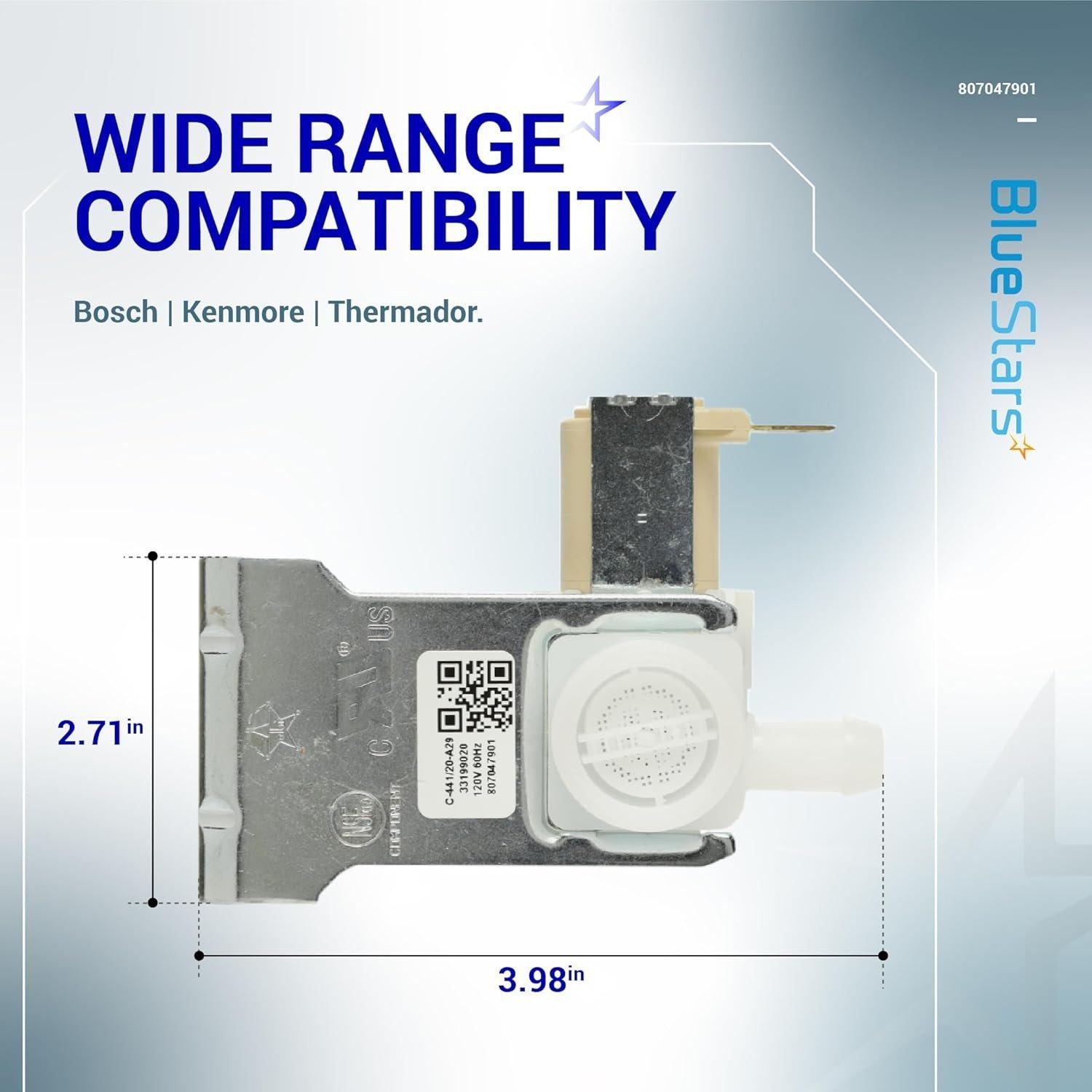 [Lifetime Warranty] 807047901 Dishwasher Water Inlet Valve Replacement for Frigidaire & Kenmore Dishwashers FFCD2413US2A FGBD2438PB9B LFID2426TF0A - Replaces 33199020 3315025 AP5948913 PS986506 image 5
