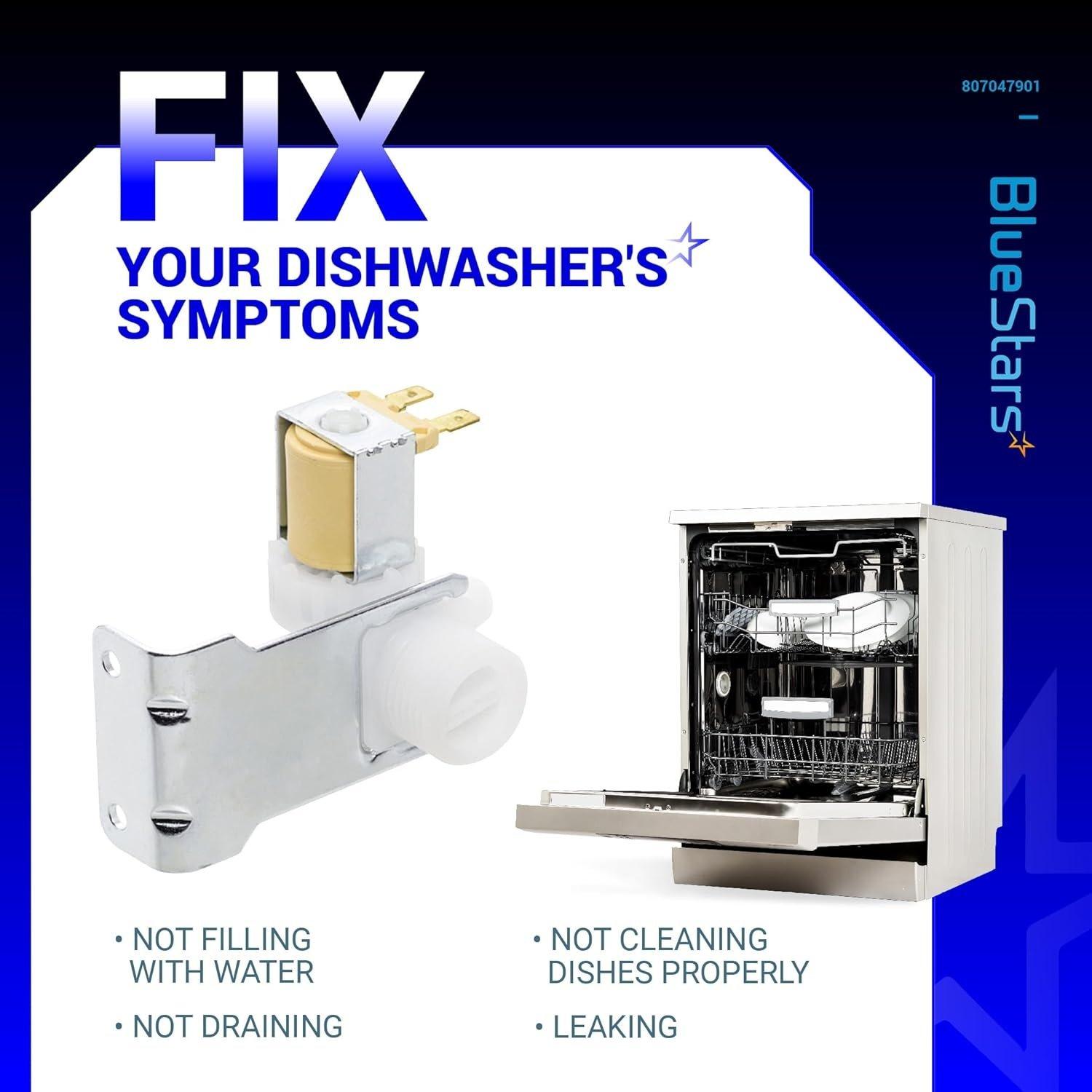 [Lifetime Warranty] 807047901 Dishwasher Water Inlet Valve Replacement for Frigidaire & Kenmore Dishwashers FFCD2413US2A FGBD2438PB9B LFID2426TF0A - Replaces 33199020 3315025 AP5948913 PS986506 image 6