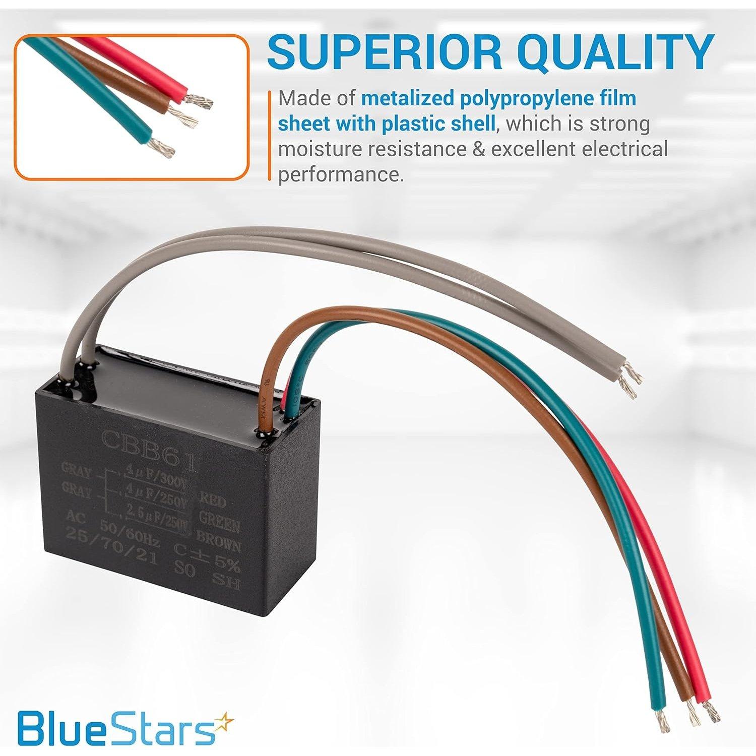 [Lifetime Warranty] CBB61 4uf+4uf+2.5uf 5-Wire 250V/300V AC Ceiling Fan Capacitor image 3
