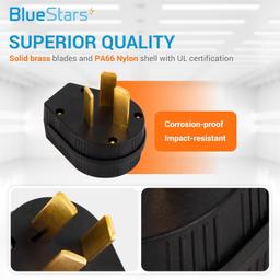 [Lifetime Warranty] NEMA 10-30P & NEMA 10-50P Interchangeable Straight Blade Angle Plug thumbnail 1