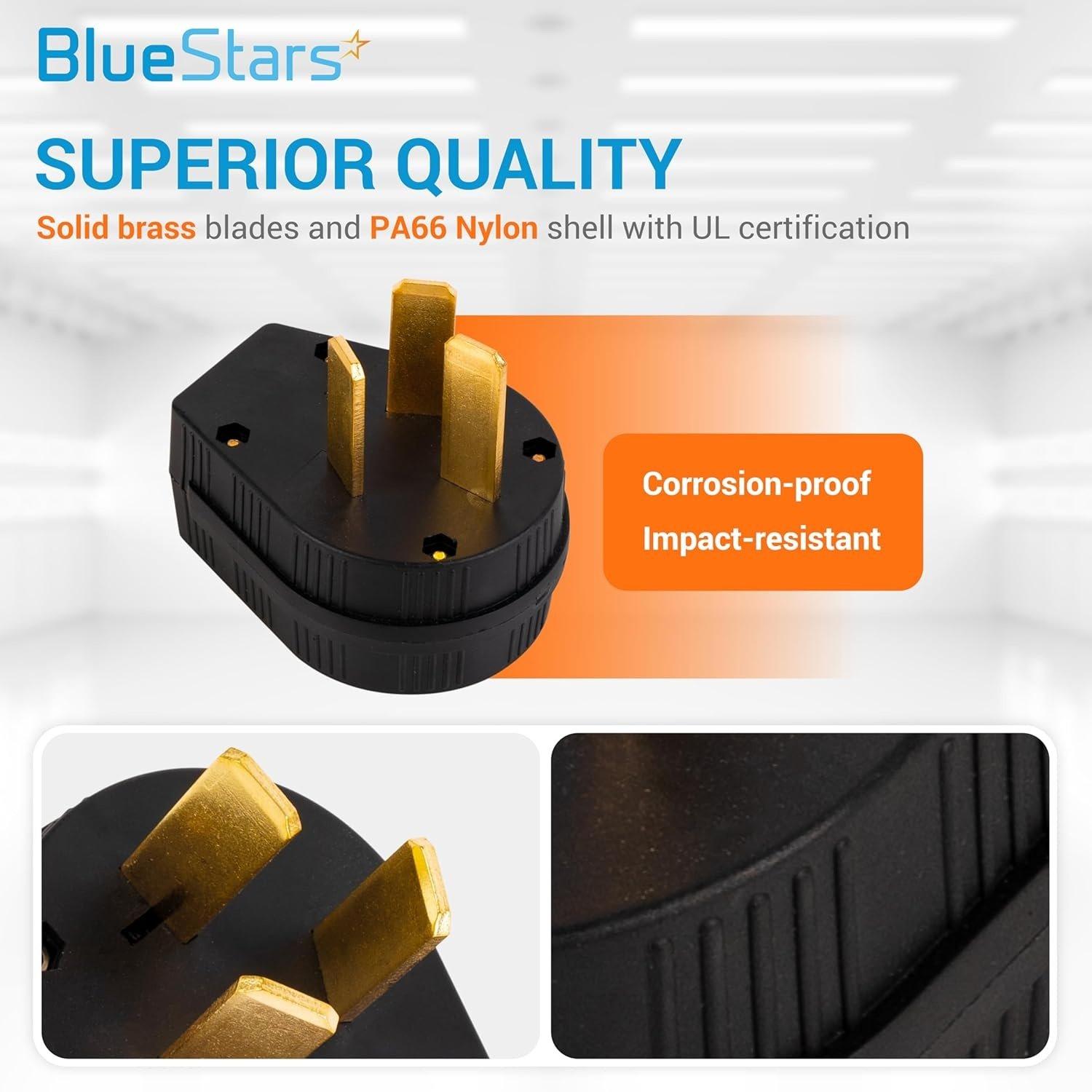 [Lifetime Warranty] NEMA 10-30P & NEMA 10-50P Interchangeable Straight Blade Angle Plug image 1