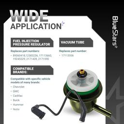 [Lifetime Warranty] 89060418 & 17113556 Fuel Injection Pressure Regulator with Vacuum Line thumbnail 4