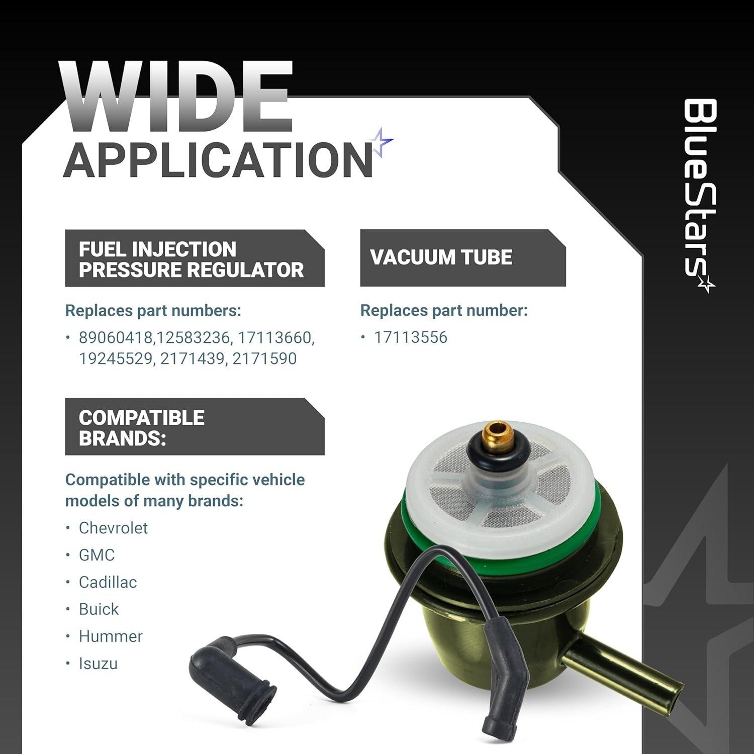 [Lifetime Warranty] 89060418 & 17113556 Fuel Injection Pressure Regulator with Vacuum Line image 4