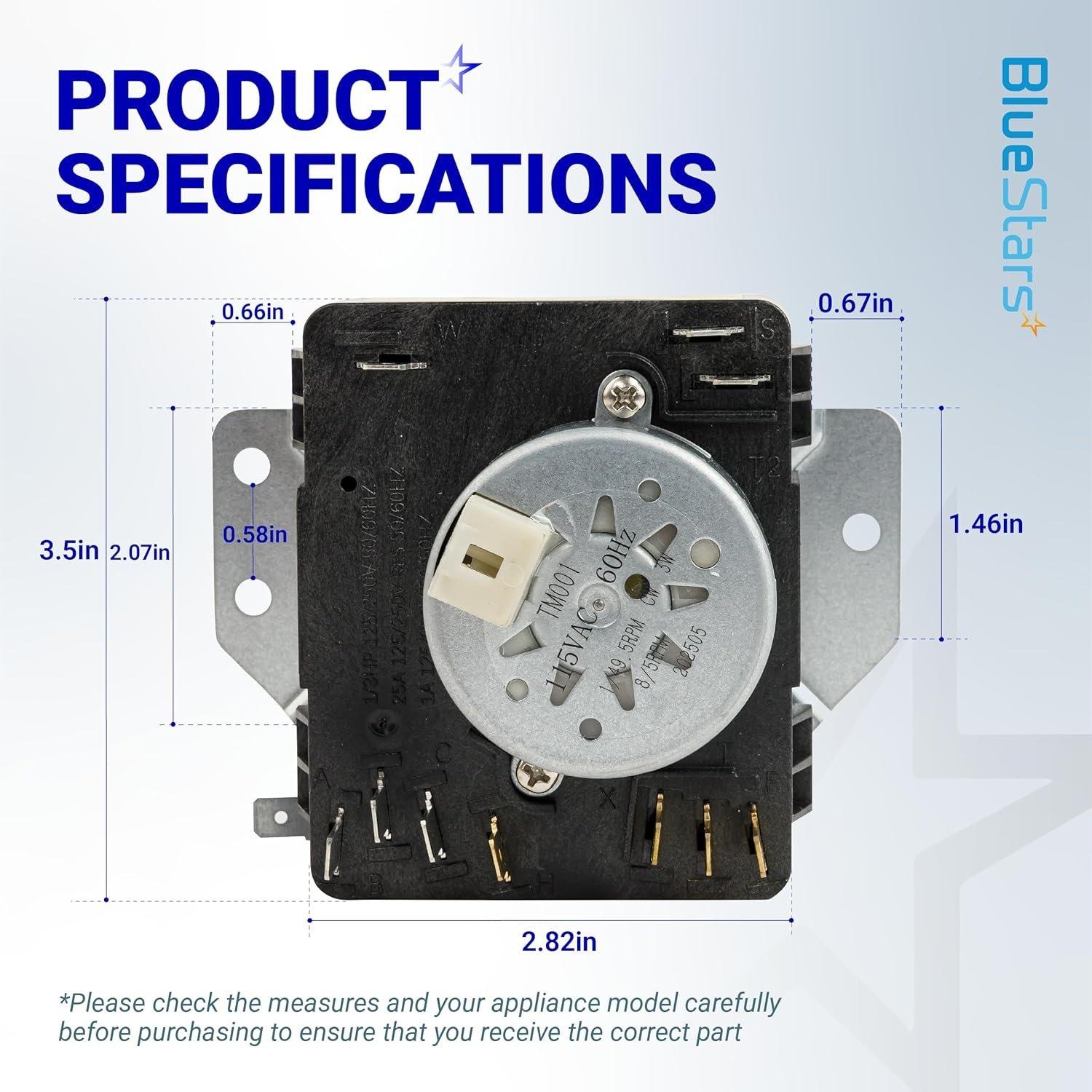 [Lifetime Warranty] W10185981 Dryer Timer - Compatible with Whirlpool Kenmore Crosley Amana Dryers - Replaces WPW10185981 1481704 AP6016540 PS11749830 EAP11749830 418-095-20-B5 image 3