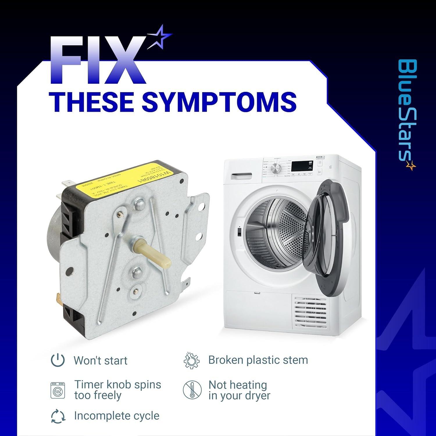 [Lifetime Warranty] W10185981 Dryer Timer - Compatible with Whirlpool Kenmore Crosley Amana Dryers - Replaces WPW10185981 1481704 AP6016540 PS11749830 EAP11749830 418-095-20-B5 image 6