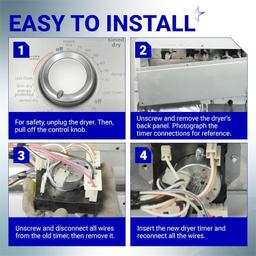 [Lifetime Warranty] W10185981 Dryer Timer - Compatible with Whirlpool Kenmore Crosley Amana Dryers - Replaces WPW10185981 1481704 AP6016540 PS11749830 EAP11749830 418-095-20-B5 thumbnail 2