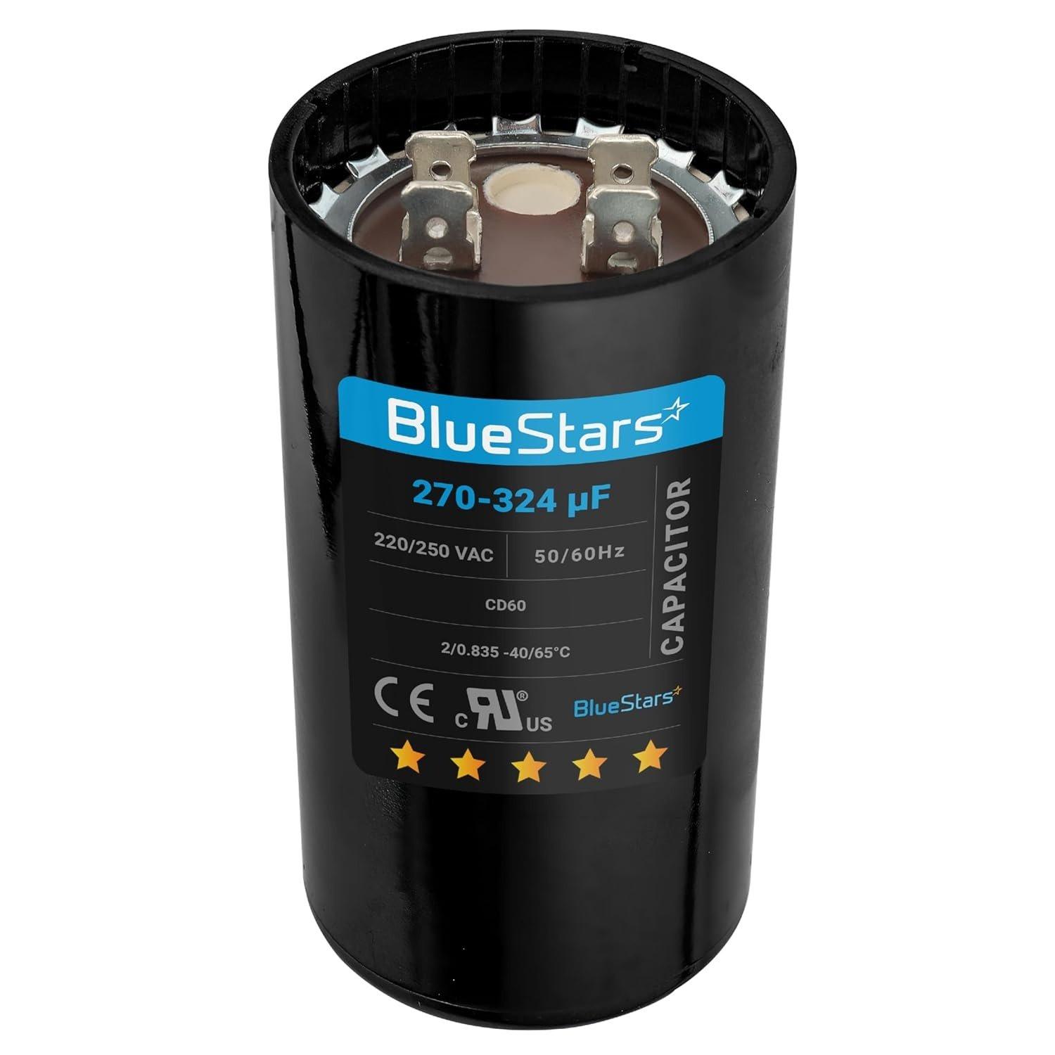 [Lifetime Warranty] 270-324 uF MFD 220-250 VAC Round Start Capacitor 50/60 Hz - Fits Electric Motor, OEM Single Phase Motor image 0