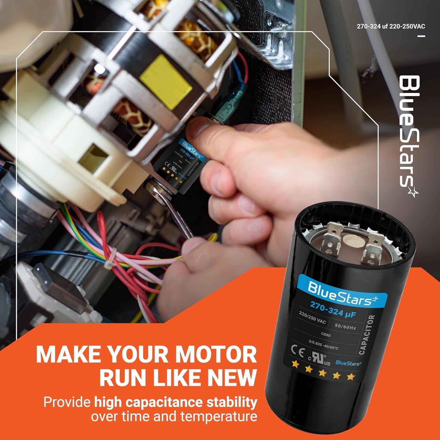 [Lifetime Warranty] 270-324 uF MFD 220-250 VAC Round Start Capacitor 50/60 Hz - Fits Electric Motor, OEM Single Phase Motor image 4